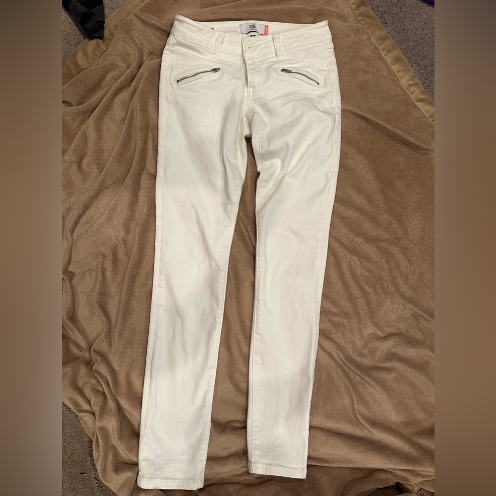 Cabi Skinny Zip White